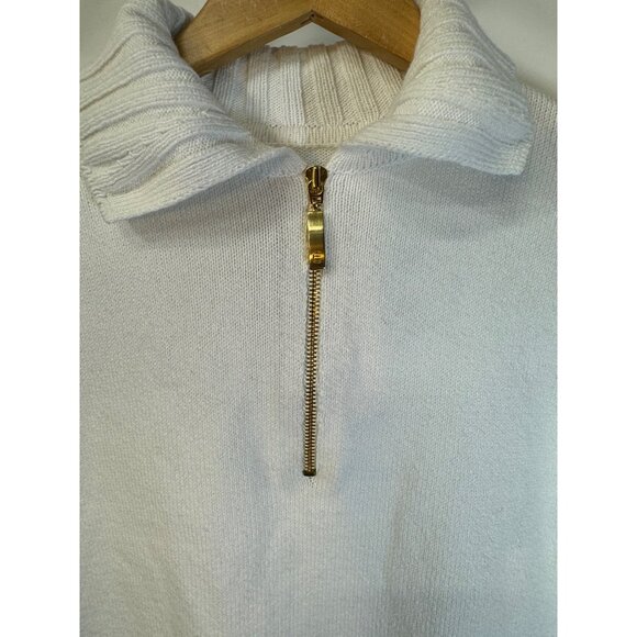 Vintage Escada sweater designer heavyweight nautical vibes gold zipper details c - Picture 3 of 13